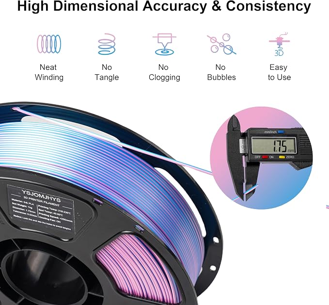 4KG Silk Dual Color Filament Bundle, Shiny 3D Printer Filament 1.75mm Bulk, Dimensional Accuracy +/- 0.02mm, Individually Vacuum Packed, Bicolor PLA Filament Pack, 1KG/Roll, 4 Rolls