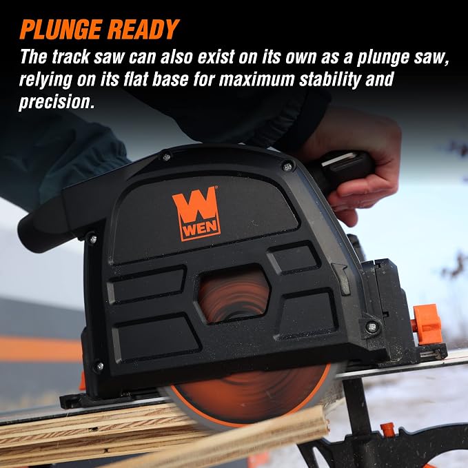 WEN Cordless 6.5-Inch Track Saw, Brushless with Variable Speed, Two 20V Max 4.0 Ah Batteries, and Charger (20691)