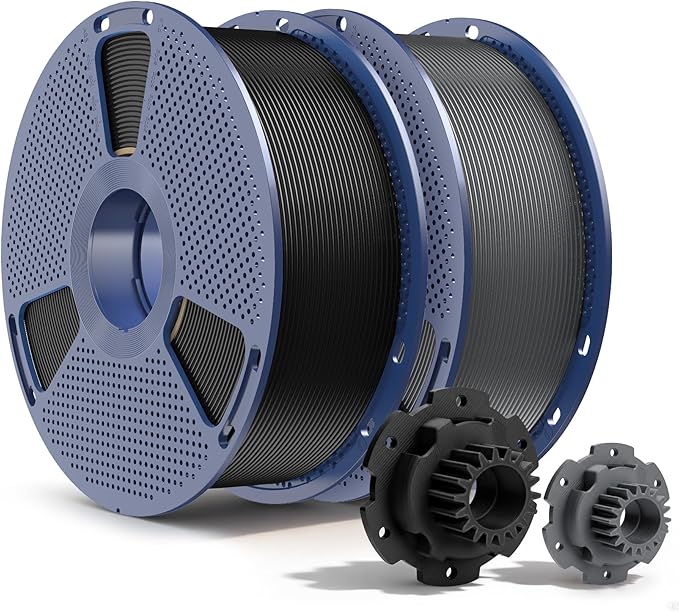 SUNLU PETG Filament 2KG, High Strength PETG 3D Printer Filament 1.75mm, Dimensional Accuracy +/- 0.02mm, 1KG Spool(2.2lbs), 2 Pack, Black+Grey