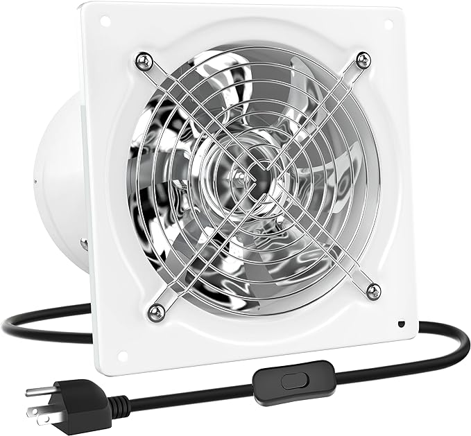 HG Power 6 Inch Exhaust Fan, Kitchen Exhaust Fan With Switch 308CFM, Extractor Ventilation Fan For Attic, Greenhouse, Basement, Shed