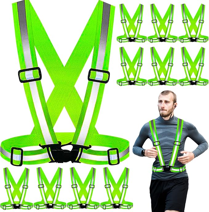 PeerBasics Safety Vests Bulk Pack - Reflective High Visibility, Men Women, Mesh (US, Alpha, One Size, Regular, Regular, Lime)