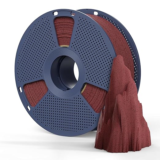 Marble PLA Filament 1.75mm, Natural-Like Texture, Less Brittle, 1kg(2.2lbs) SUNLU High Speed Rock PLA 3D Printer Filament, Brick Red