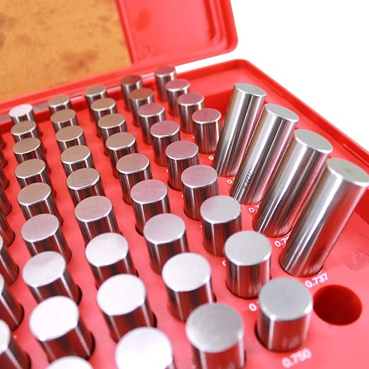 HFS(R) Pin Gage Set M4 Plus Steel Gauge with Storage Case for Carpenters and Home Improvement 125 PCS 0.626-0.750"