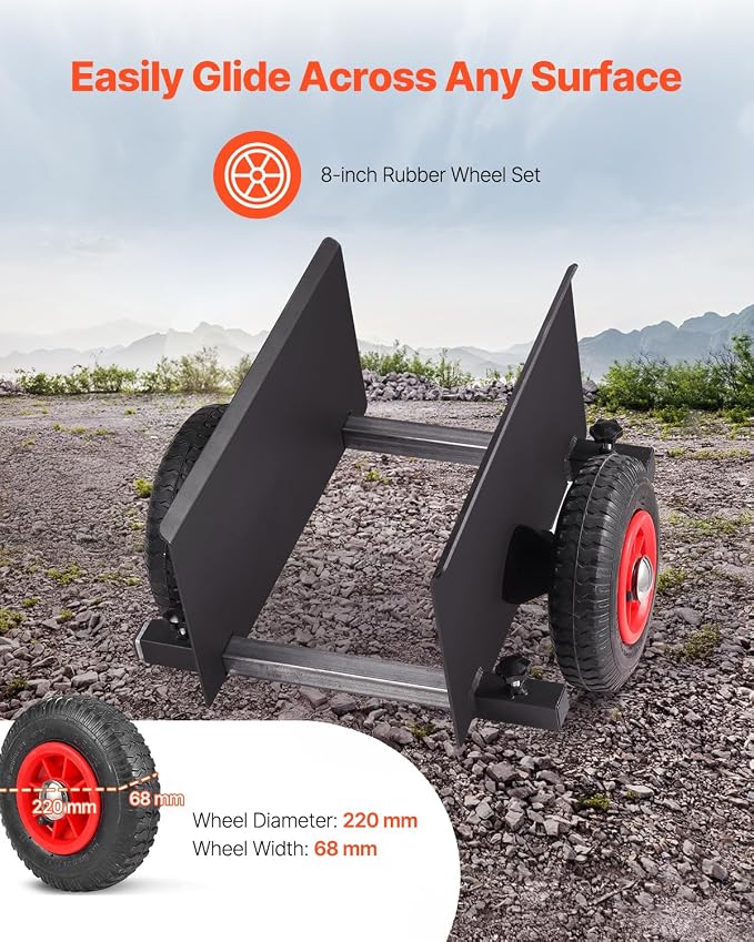 VEVOR Panel Dolly, 600LBS Heavy-Duty Drywall Mover with 8" Pneumatic Wheels, Adjustable Clamp Panel Cart for Drywall Sheet, All Terrain Moving Cart