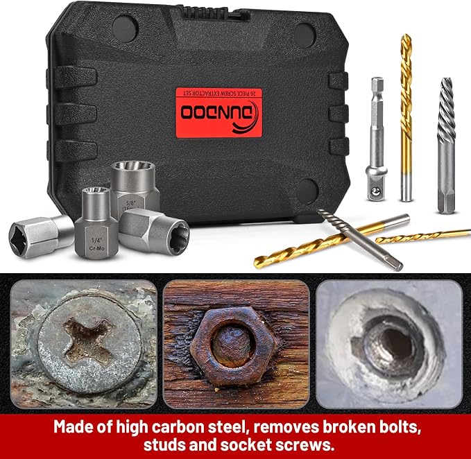 30PCS Screw Extractor Set & Bolt Extractor Set, Left Hand Drill Bit Set, Easy Out Extractor Set，Stripped Bolt Remover Tools，Cobalt HSS Steel Kit for Damaged, Rounded-Off Bolts, Screws, Nuts, Studs