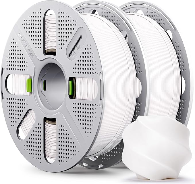 PLA Basic, Pre-Dried Filament with Quick-Swap Reusable Spool 2kg (4.4lbs), 1.75mm 3D Printing Filament, Compatible with Bambu Lab 3D Printers – White + White