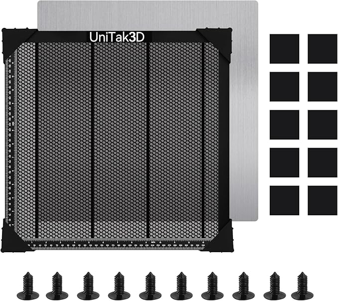 UniTak3D Honeycomb Laser Bed 400x400mm Working Table for XTool D1/D1 Pro/S9/S10/S30 Pro/RAY5 Engravers,Fast Heat Dissipation and Desktop Protection with Aluminum Plate(Working Area:14.17x14.17in)