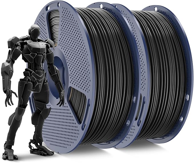 SUNLU ABS Filament 1.75mm,Black+Black,2kg | 3D Printer Filament,Highly Resistant Durable,Heat Resistance,Excellent Toughness,For 99% FDM 3D Printers.
