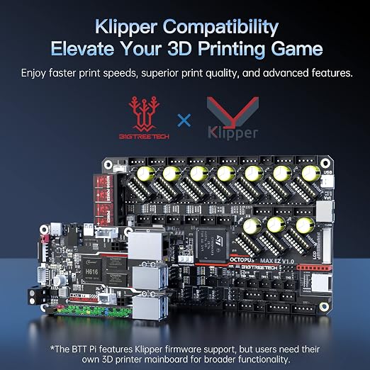 BIGTREETECH Pi V1.2 Control Board Quad-Core WiFi 1GB RAM, BTT Pi Support SKR Mini E3 V3.0 Octopus/Pro/Max EZ Kraken SKR Pico Silent Board to Run Klipper VS Raspberry-Pi 4/3B for i3/CoreXY 3D Printer