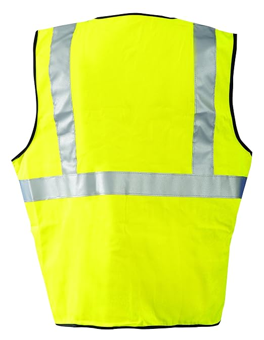 Occunomix LUX-HRC2FR-Y3X Classic Flame Resistant Single Stripe Solid Vest, HRC2, 3X-Large, Yellow