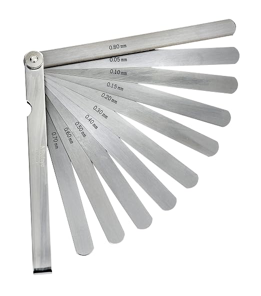 Mitutoyo 184-308S, Thickness Feeler Gage Set, Straight Leaves, 0.05-0.8mm Thickness, 150mm Length, 10 Leaves. for Precise Gap Measurement in Mechanical and Industrial Applications
