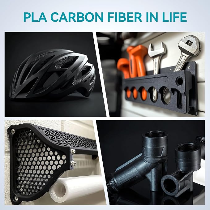 SUNLU Carbon Fiber PLA, Strong and Lightweight PLA 3D Printer Filament, PLA Filament 1.75mm Dimensional Accuracy +/- 0.02 mm, Neatly Wound 3D Printing Filament, 1KG Spool. (Black)