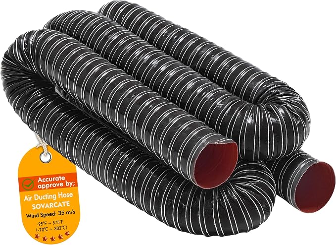 3 in Intake Hose Automotive Air Duct Hose Length 3 Meter (10 Feet) Double-layer Silicone Flexible Brake Cooling Ducting Induction vacuum hose for Air System (Black)