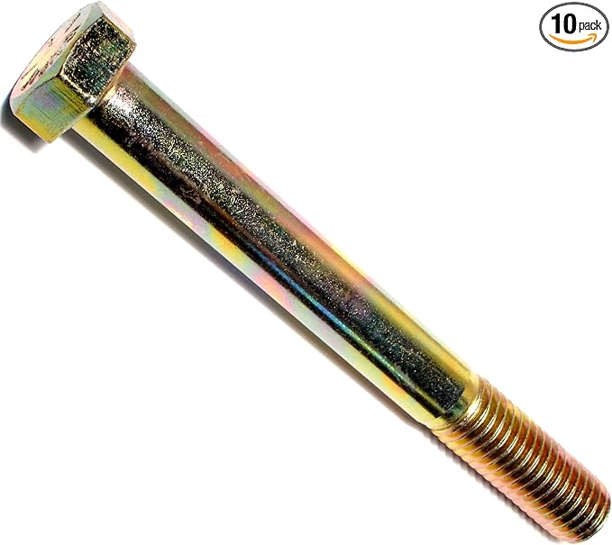 Hard-to-Find Fastener Grade 8 Hex Cap Coarse Large Bolts, Bulk Pack, Steel Hex Bolts for Construction, Home Improvement, 5/8-11 x 5-1/2, Pack of 10
