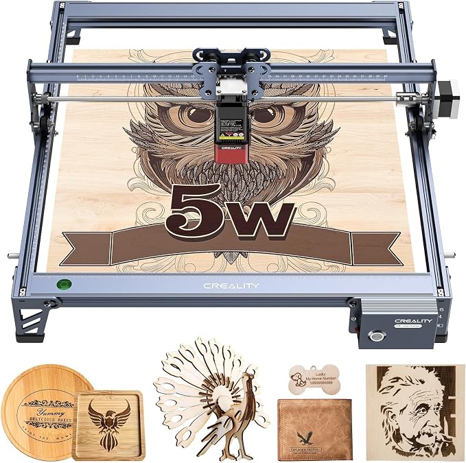 Creality Falcon 72000mW Output Laser Engraver, 5W Efficient Laser Engraver Machine, Laser Cutter and Engraver Machine for Wood, Metal,Paper, Acrylic, Leather, Laser Class 4