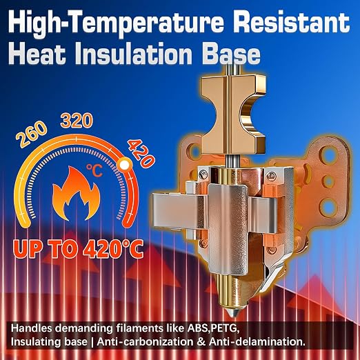 Original for Flashforge AD5X Hotend Heating Assembly Kit Includes Heating Wire, thermistor Temperature Sensor Element, Metal Heating Base+Fixing clamp+4 Fixing Screws. for Flashforge 3D Printer Parts