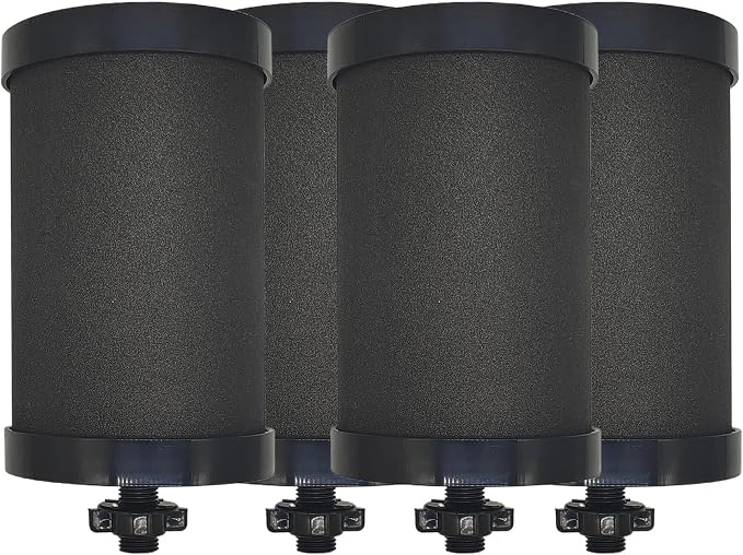 2387 Filter Replacement Compatible with Alexapure Water Filter 4 Pack | for Alexapure Pro Water Filtration System - 5,000 Gallon Gravity Black Carbon Block Replacement Filters Set