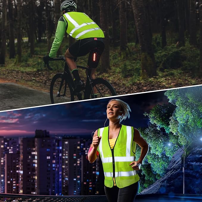 JaGely 20 Pack Reflective Safety Vests with Pockets, High Visibility Mesh Construction Vest for Men Women, Neon Yellow, Size L