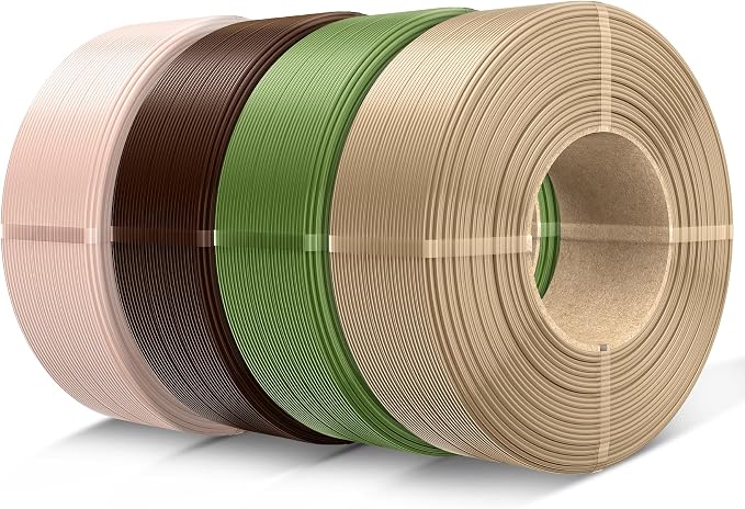 SUNLU Filament Refill 1.75mm,Beige+Coffee Brown+Olive Green+Oak | petg Refill 4kg,Suitable for Bambu Lab Filament and SUNLU Reusable spools,Dimensional Accuracy +/- 0.02 mm.
