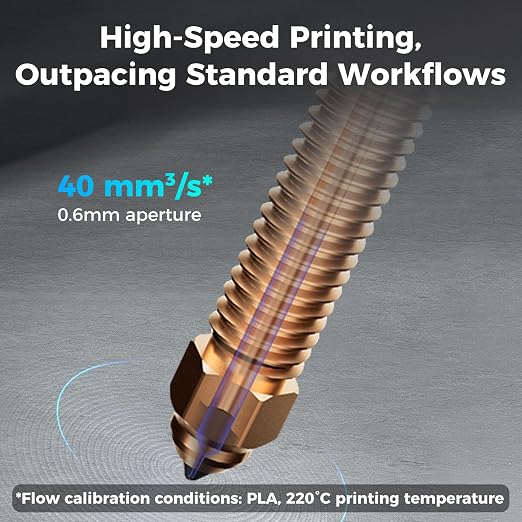 Creality K2 Plus Silicon Carbide Nozzle 0.6mm, Upgrades x Phaetus Hotend Nozzls, Official Creality K2/ K2 Pro/Hi Combo Quick-swap High Flow Nozzle for Multi-Filaments Printing, Strong Wear Resistance