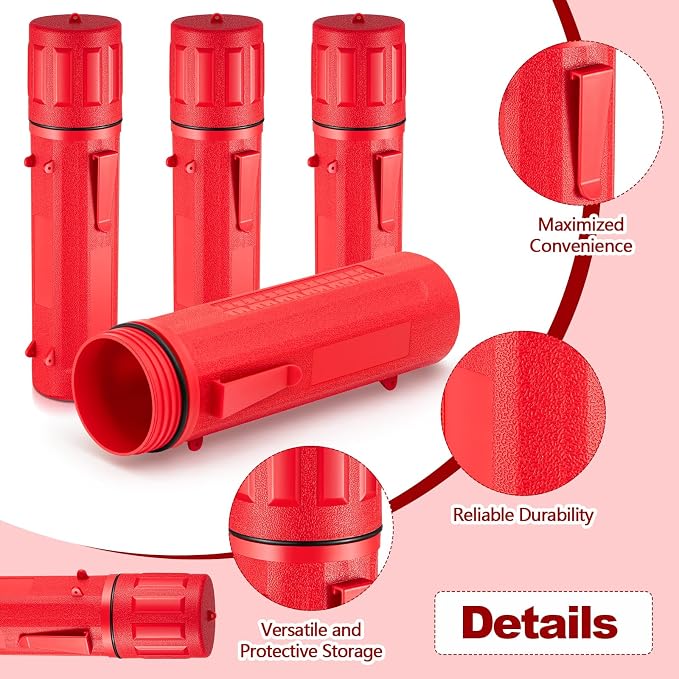 Zonon 4 Pcs Welding Rod Storage Tube 14 Inch Electrode Welding Rod Holder Container Airproof and Waterproof for Canister(Red)