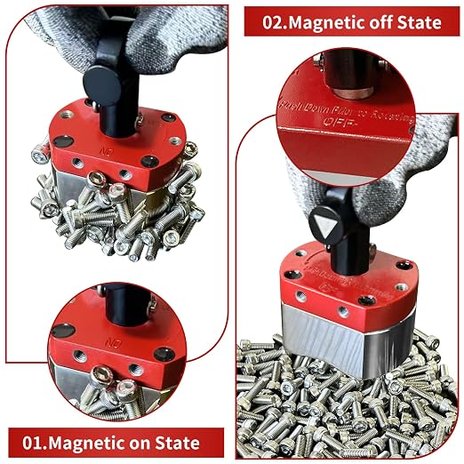Multi-Functional ON/Off Magnet, 180 LB Magnetic Welding Square Base, Suitable for Lifting and handling, Fixture Welding kit, Metal screening, Metal Salvage