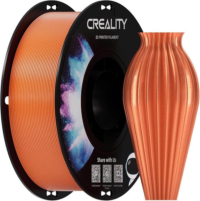 Creality PETG 3D Printer Filament 1.75mm, Excellent Toughness High Precision, Odorless Non-Toxic Moistureproof, 1 kg(2.2lbs) Glossy PETG Filament for 3D Printer (Orange)