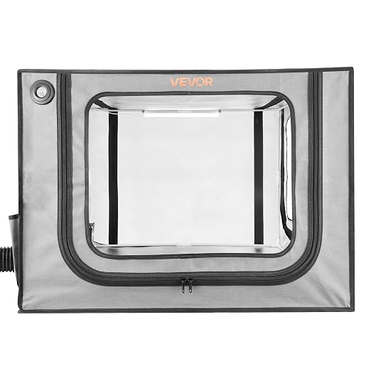 VEVOR 3D Printer Enclosure with Ventilation, Dustproof Waterproof Large Size 600D Oxford Cloth 3D Printer Tent, Constant Temperature Protective Case with LED, Designed for Bambu Lab A1 Combo, Grey