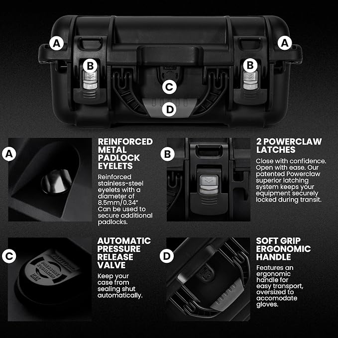 NANUK 915 Empty Hard Case, IP67 Waterproof, Dustproof and Impact Resistant, 13.8” x 9.3” x 6.2” – Rugged Construction for Ultimate Protection, Made in Canada – Black