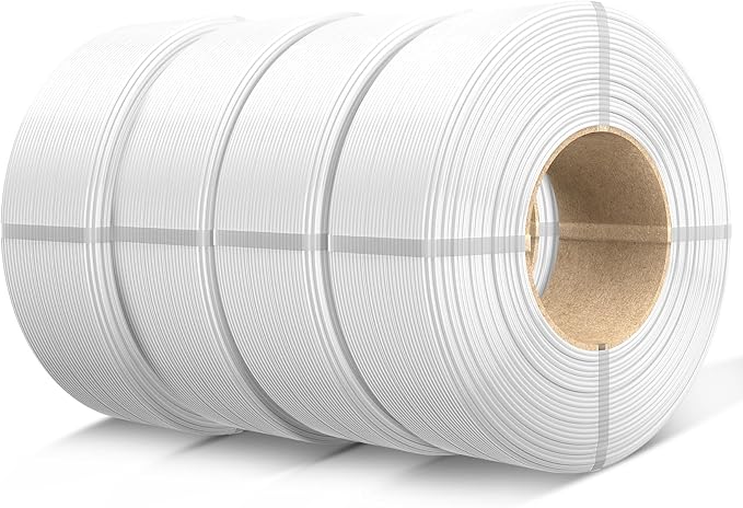 SUNLU Filament Refill 1.75mm,4 White | petg Refill 4kg,Suitable for Bambu Lab Filament and SUNLU Reusable spools,Dimensional Accuracy +/- 0.02 mm.