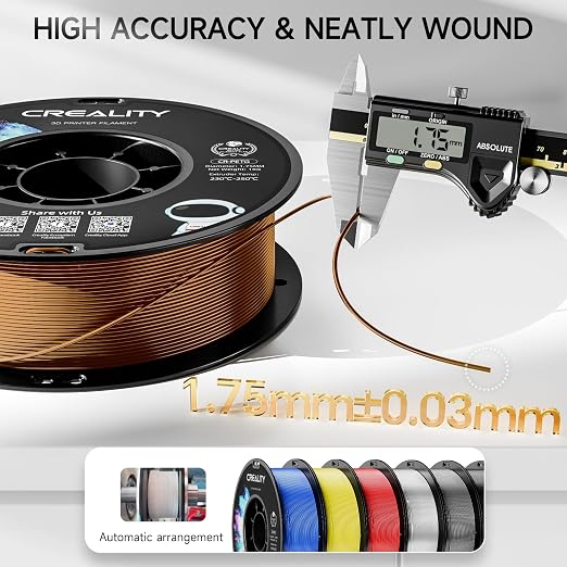 Official CREALITY PETG 3D Printer Filament 1.75mm 1KG (2.2lbs), High Precision Strong Toughness, Odorless Better Flow Moistureproof 3D Printing Ender Filament
