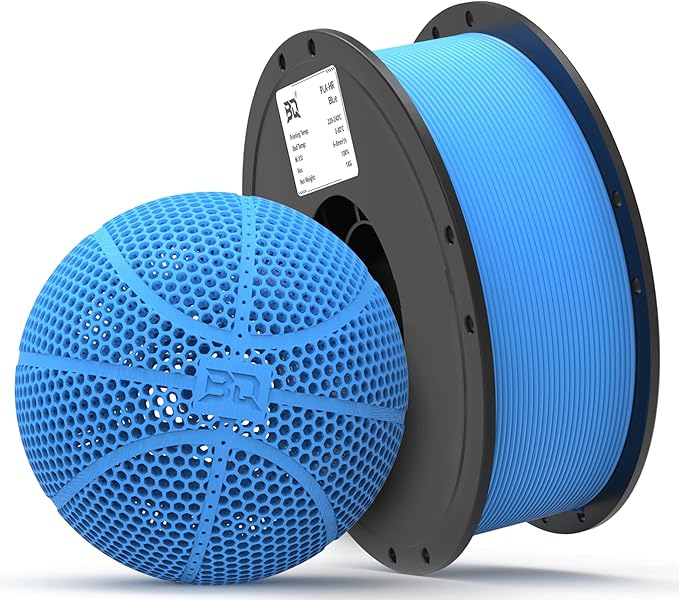 BIQU PLA-HR Flexible 3D Printer Filament Specifically for Printing Airless Basketballs, 1.75mm 1KG Spool (2.2lbs), Flexi Tough Filament Compatible with Most FDM 3D Printer (Blue)