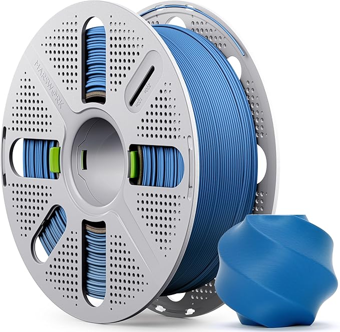Matte Marine Blue PLA Filament with Quick-Swap Reusable Spool 1kg (2.2lbs), 1.75mm 3D Printing Filament, Compatible with Bambu Lab 3D Printers