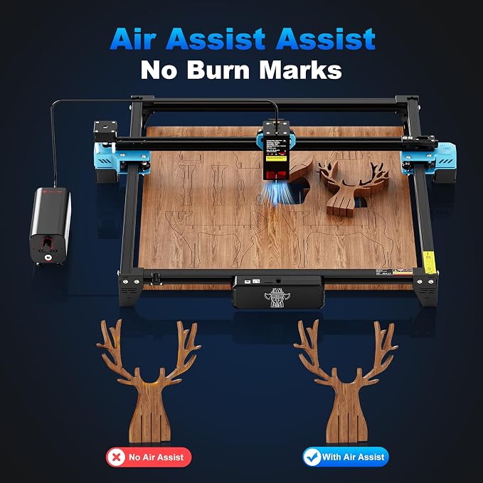 Twotrees TTS-20 Pro Laser Engraver, 20000mW Laser Engraver Machine and Cutter, Ideal for DIY Laser Engraving Projects. Processes Wood, Metal, Acrylic, and Glass 27.4-inch × 23.4-inch Laser Cutter