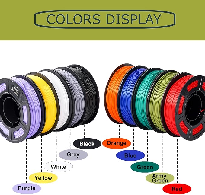 250g PLA+ Filament 1.75mm Bundle, YSJOMJHYS 3D Printer Filament Bulk, Neatly Wound, Individually Vacuum Packed, 3D Printing PLA Plus Filament Set, 250g Spool, 10 Rolls