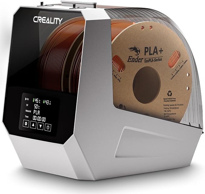 2025 Official Space Pi Filament Dryer Plus, 2 Rolls 3D Printer Filament Dry Box with 360° PTC Fast Heating, 4'' LCD Touch Screen, Filament dehydrator Fits 1.75/2.85mm PLA PETG ABS Filament