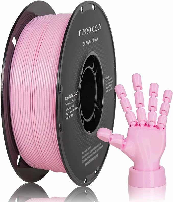 TINMORRY PETG Filament 1.75, Rapid PETG-Eco 3D Printer Filament, Compatible with Most FDM 3D Printers, 1 KG 1 Spool, Sakura Pink