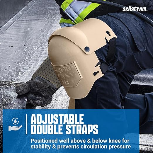 Sellstrom Ultra Flex KneePro Professional Knee Pads for Men & Women with Thick Foam Cushioning & Heavy Duty Hard Outer Shell - Adjustable Straps with Speed-Clips & Ergonomic Metal Hinges - for Construction Work, Gardening, Roofing, Flooring