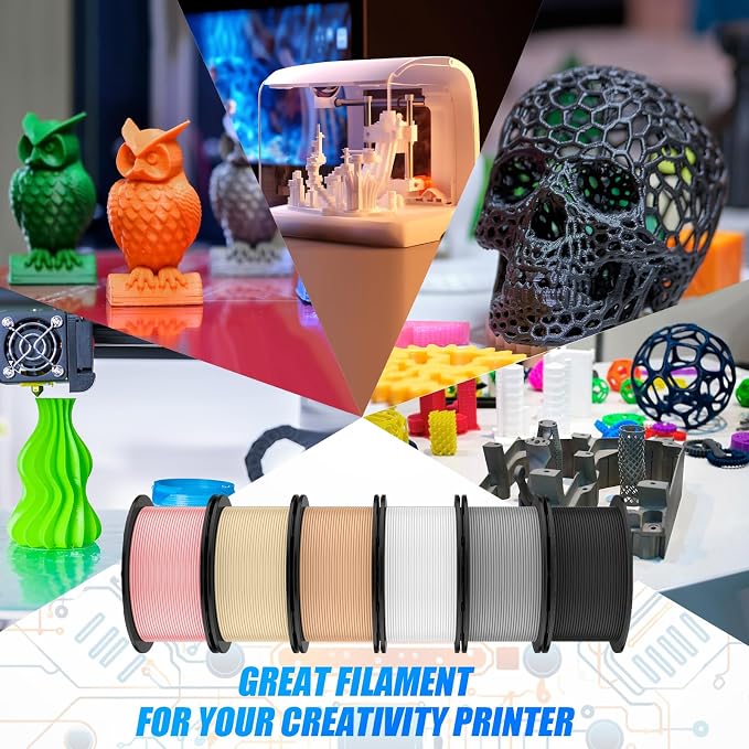 Pangda 3D Printer Filament Pla Bundle 1.75mm Multicolor, ±0.02mm Dimensional Accuracy, 3D Printing Filament for DIY Projects, Holiday Crafts(1.5 kg,Boho Color)