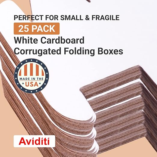 AVIDITI White Shipping Boxes 12"L x 10"W x 8"H (25 Pack) Small Medium Mailing Box for Small Business Packaging, Mailers, Gifts & Storage