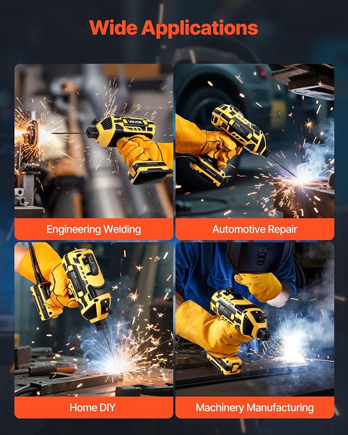 VEVOR Portable Handheld Welding Machine, 20-140A Portable ARC Welder with 5-Level Current Adjustment & IGBT Inverter, 110V Handheld Stick Welder with Hot Start Function Fit for 1/16"-1/8" Welding Rods