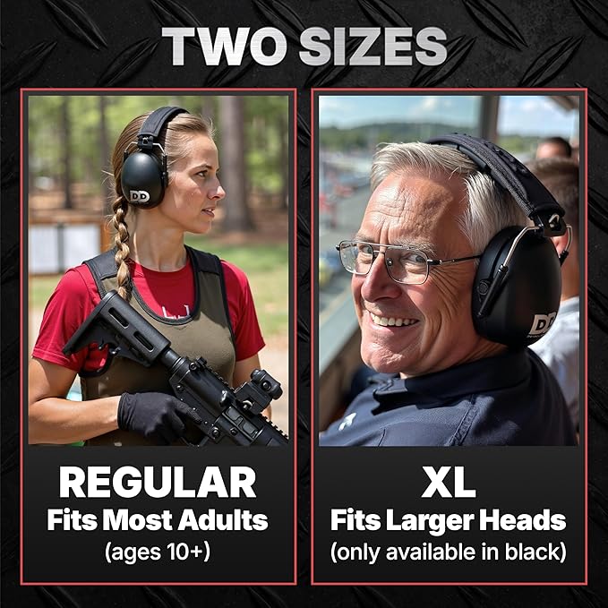 DECIBEL DEFENSE Professional Safety Ear Muffs 37dB NRR - The HIGHEST Rated & MOST COMFORTABLE Ear Protection for Shooting & Industrial Use - THE BEST HEARING PROTECTION GUARANTEED (EXTRA LARGE)