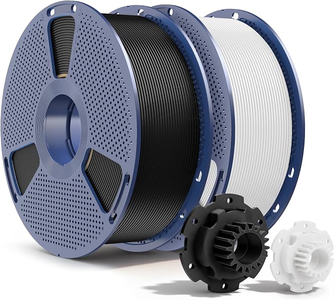 SUNLU PETG Filament 2KG, High Strength PETG 3D Printer Filament 1.75mm, Dimensional Accuracy +/- 0.02mm, 1KG Spool(2.2lbs), 2 Pack, Black+White