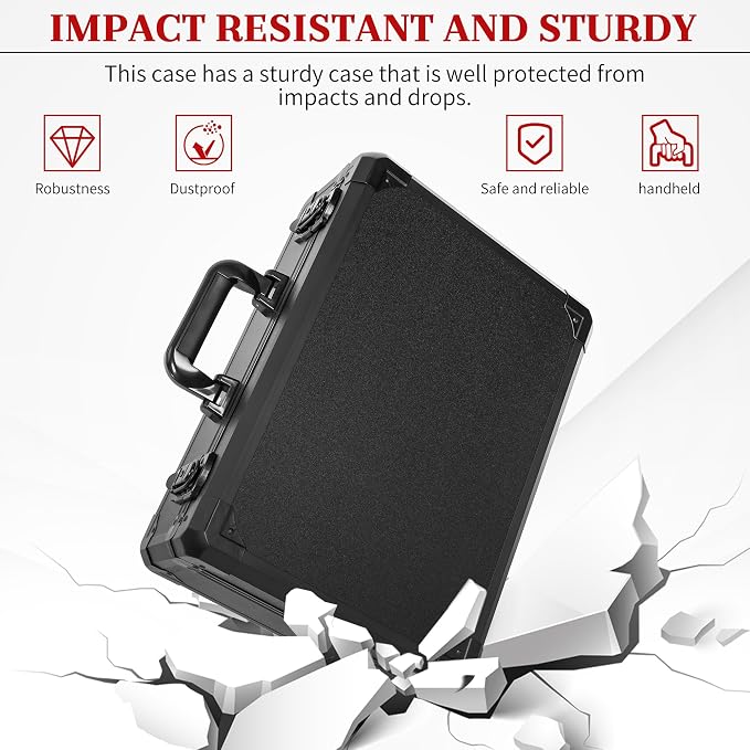 Protective Hard Case Shockproof Water-resistant with Customized DIY Foam Insert fit for Camera, Laptops, etc,13.5 X 11.6 X 6-Inch
