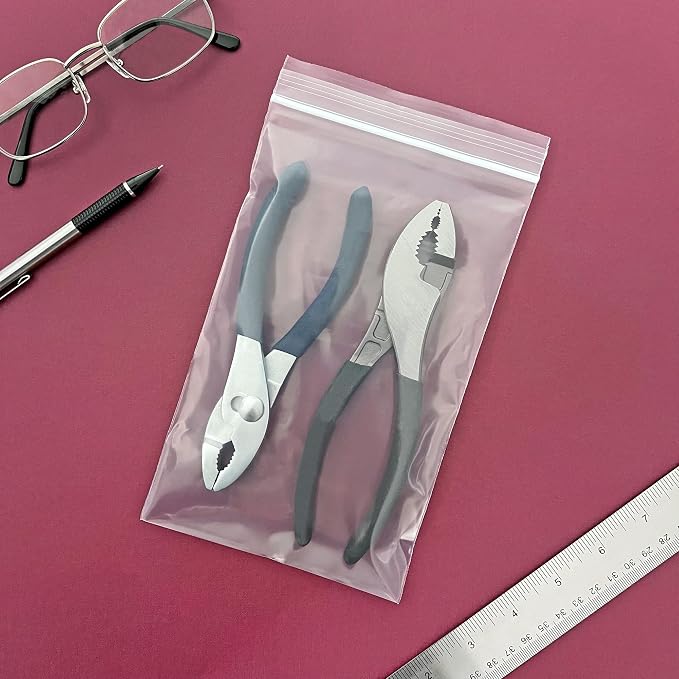 Plymor 5" x 8" (Case of 2,000), 4 Mil Heavy Duty Zipper Reclosable Plastic Bags