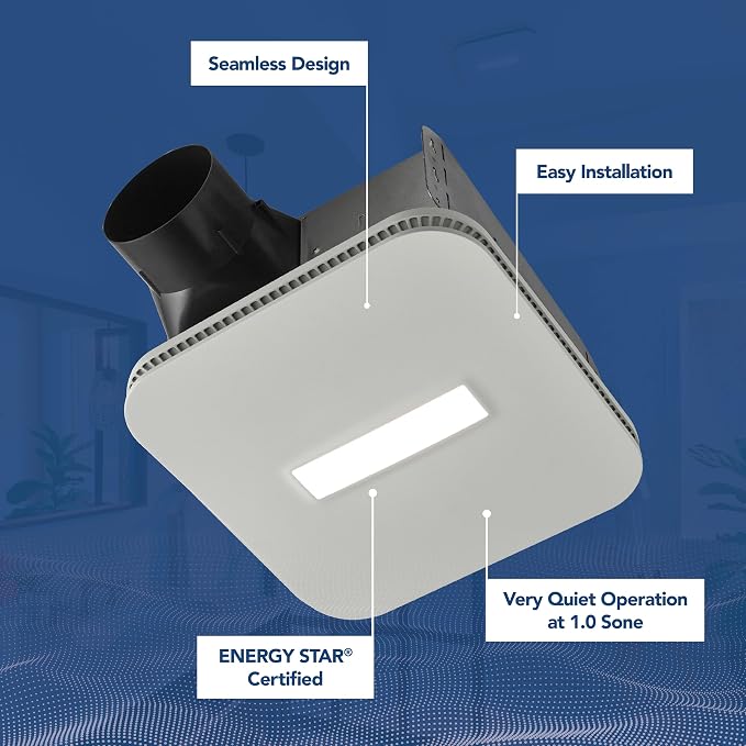 Broan-NuTone Bathroom Exhaust Fan with LED Light, Easy Retrofit, Quiet 1 Sone, 110 CFM