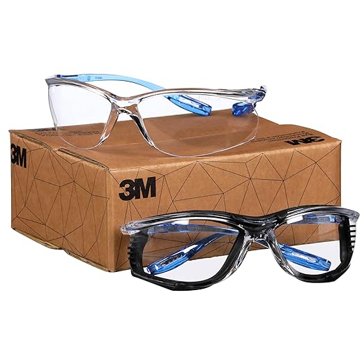 3M Safety Glasses Virtua CCS & Virtua Sport CCS 2-Pack, Clear Lens,ANSI Z87 | Anti-Fog, Corded Ear Plug Control System, Removable Foam Gasket
