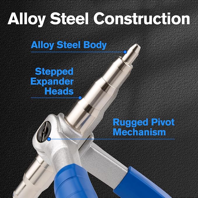 WISSCOOL HVAC Swaging Tool, 1/4" to 7/8" in Copper Tube Expander Blue | Non-slip Rubber Handle, Upgrade Alloy Steel Body