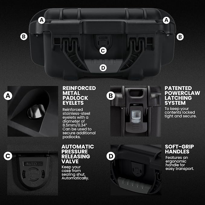 NANUK 905 Hard Case with Foam – IP67 Waterproof Hard Case, Protective Hard-Shell Box for Camera, Drone & Gear – Impact-Resistant, Dustproof, Travel-ready, 12.5” x 10.1” x 6”, Made in Canada – Black
