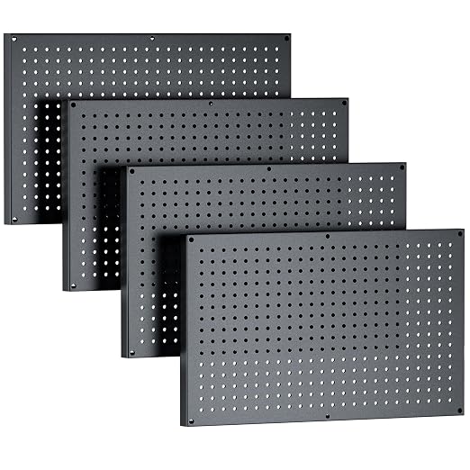 Metal Pegboard Panels 4PCS, Storage System for Garage 32"x16" | Wall Organizer Workbench for Walls Home, Garage Tool Storage, Office Organization, Craft Room, Kitchen